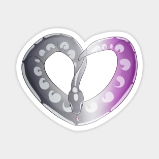 Ball Python Heart (Ace Pride Design) Magnet