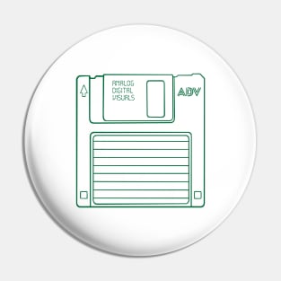 Floppy Disk (Cadmium Green Lines) Analog / Computer Pin