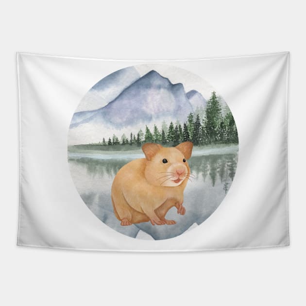 The Mountain Hamster Tapestry by HobbyAndArt
