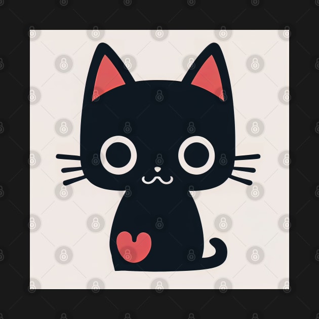 Cartoon cat character icon logo by DyeruArt