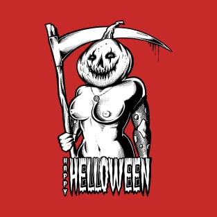 Halloween Pumpkin Lady T-Shirt