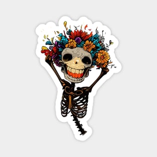 Funny floral skeleton Magnet