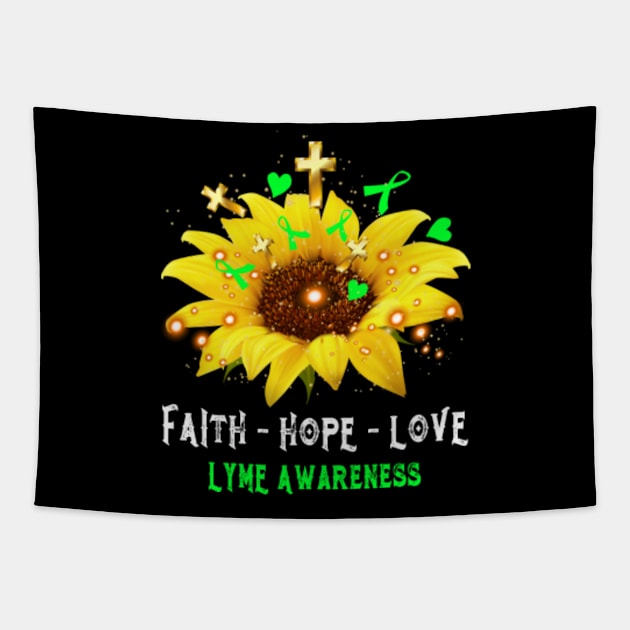 Faith Hope Love LYME Awareness Support LYME Warrior Gifts Tapestry by ThePassion99