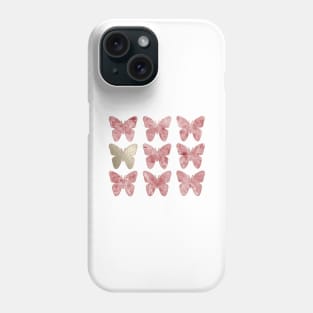 Golden rosy mauve butterflies Phone Case