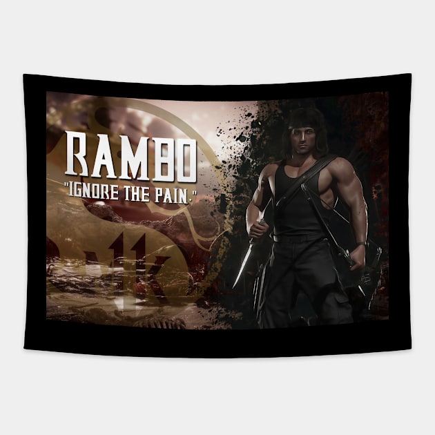 Rambo from Mortal Kombat 11 Art Print - 127212207 Tapestry by Semenov