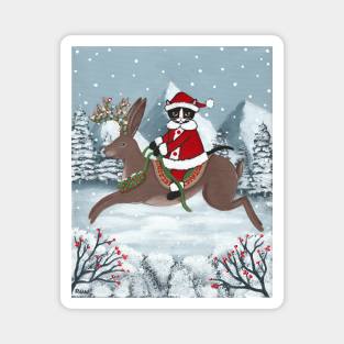 Santa Claws on a Jackalope Full Magnet