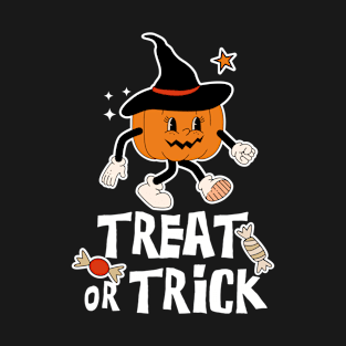 Treat or Trick Halloween (White Text) T-Shirt