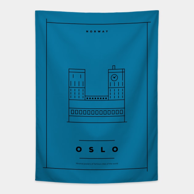 Oslo Minimal Poster Tapestry by kursatunsal