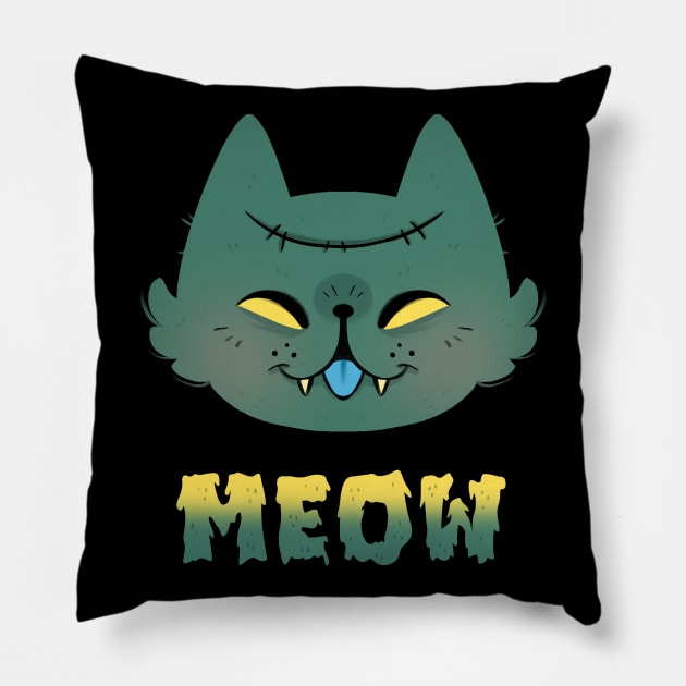 Zombie Meow Pillow by monitosbonitos