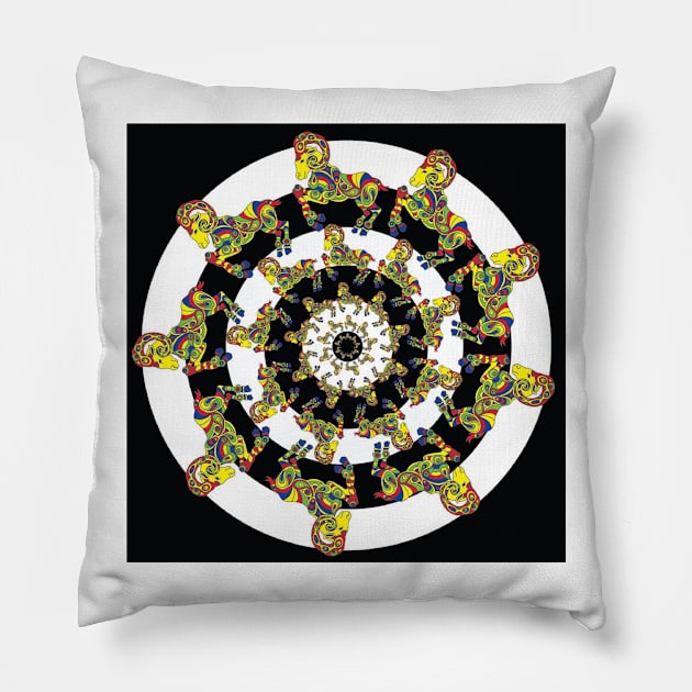 Insanity Ram Fractal Pillow by visionsofliberation