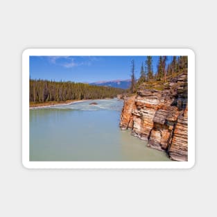 Canada. Canadian Rockies. Jasper National Park. Athabasca River. Cliff. Magnet