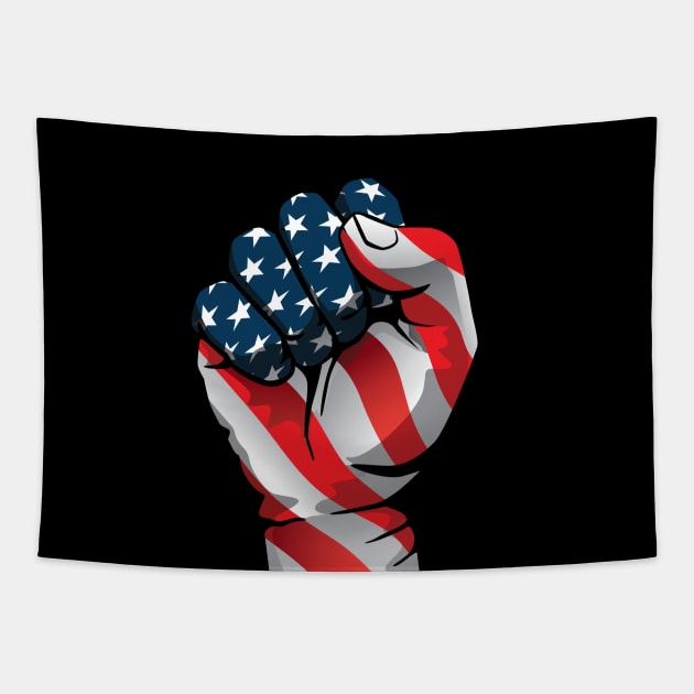 American Pride Raised Fist Tapestry by hobrath