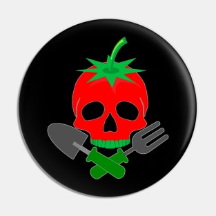 Tomato Grower Gardener Skull Pin