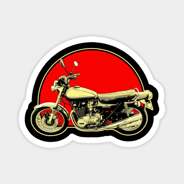 1972 Kawasaki Z1 Retro Red Circle Motorcycle Magnet by Skye Bahringer