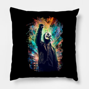 Revolutionary Spirit: Anonymous Fist of Freedom T-Shirt Pillow