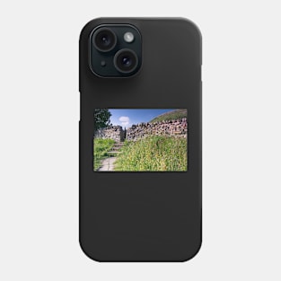 Stone Walls and Wildflowers at Muker Yorkshire Dales Phone Case