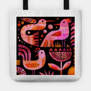 Pink Birds at Night Tote