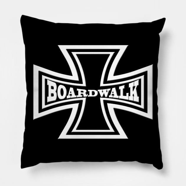 Iron Cross Boardwalk Motorcycle Pillow by DroolingBullyKustoms