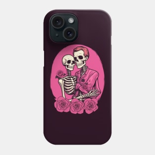 Preppy Skeleton, valentines day, pink skull Phone Case