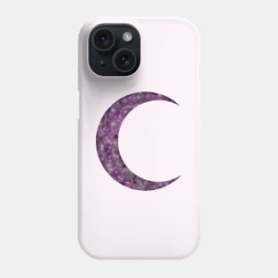 Galaxy Crescent Moon - Crescent Moon Facing Right - Galaxy Waning Crescent Phone Case