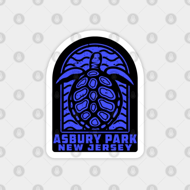 Asbury Park Beach New Jersey Sea Turtle NJ Magnet by DD2019