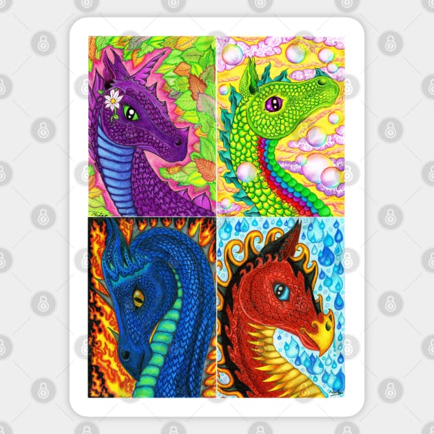 Four elements dragons - Dragon - Sticker | TeePublic