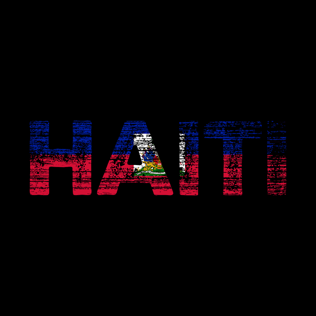 Haitian flag Vintage distressed by livania