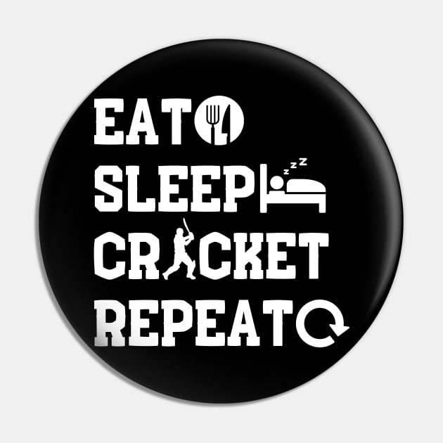 Cricket Gift Eat sleep cricket repeat Pin by NomiCrafts