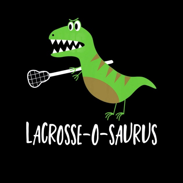 Lacrosse T-Shirt Lax Player Dinosaur Dino Lover Sport by franzaled