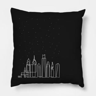 Philadelphia Skyline at Night Pillow