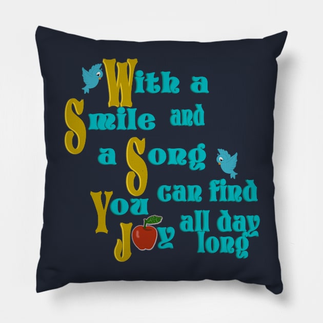 With a Smile and Song Pillow by AGirl95