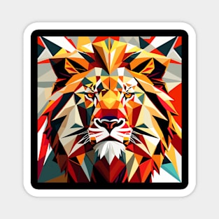 Low polygon Lion geometric pattern on abstract background Magnet