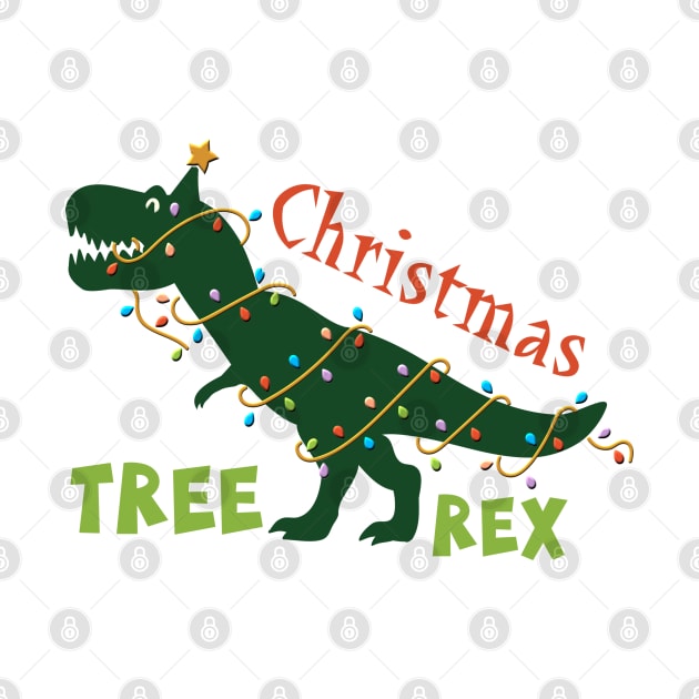 Funny Christmas Tree Rex by SoCoolDesigns