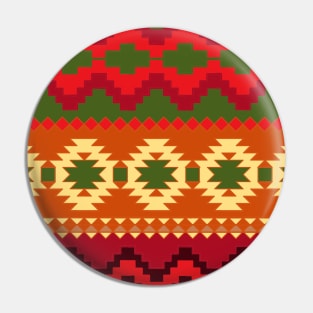 Red And Green Aztec Art Print Pattern Design Pin