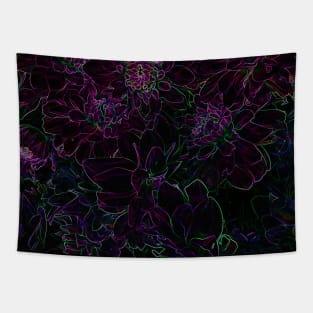 Black Panther Art - Flower Bouquet with Glowing Edges 27 Tapestry