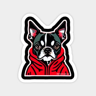 French Bulldog in a red hoodie Magnet