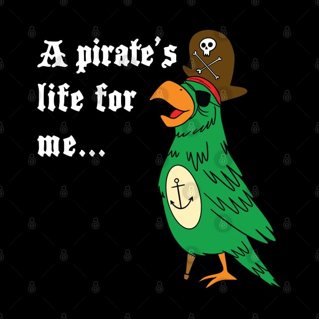 Pirate Parrot with Eye Patch and Wooden Leg by FrogAndToadsWorkshop