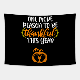 Thanksgiving More Thankful Pregnancy Announcet Mom Tapestry