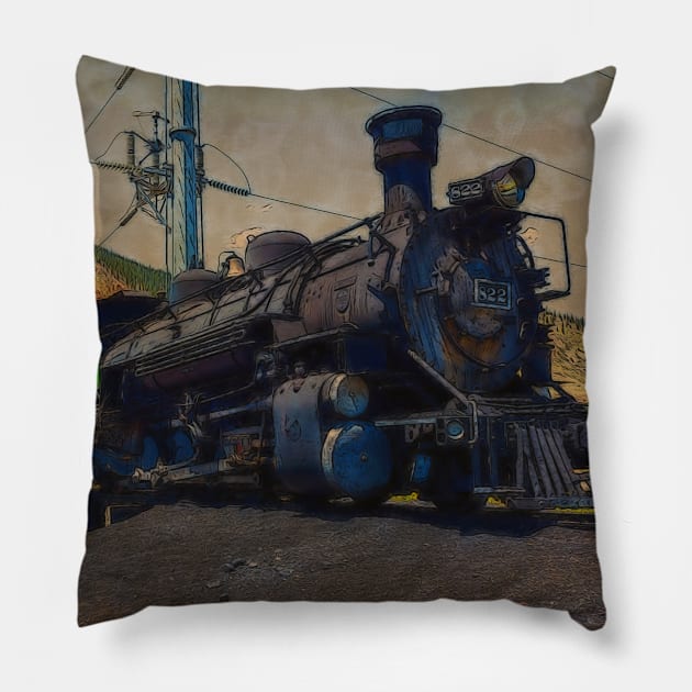 The Steam Train Pillow by Highseller