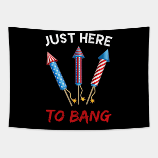 Just Here To Bang Firecrackers 4th of July Tapestry