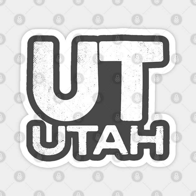 UT Utah Vintage State Typography Magnet by Commykaze