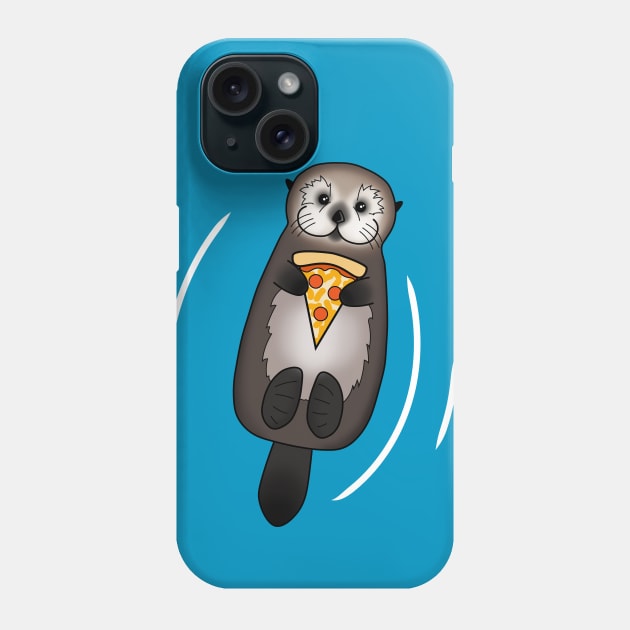 Otter with Pizza Phone Case by prettyinink