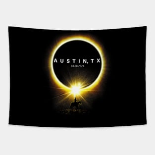 Totality Solar Eclipse 2024 04.08.24 Seen From Austin Texas Tapestry