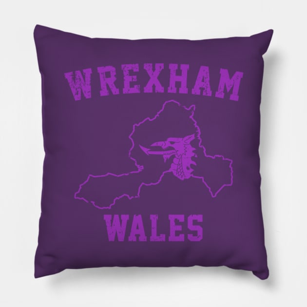 Wrexham Wales / Cymru Pillow by Botak Solid Art