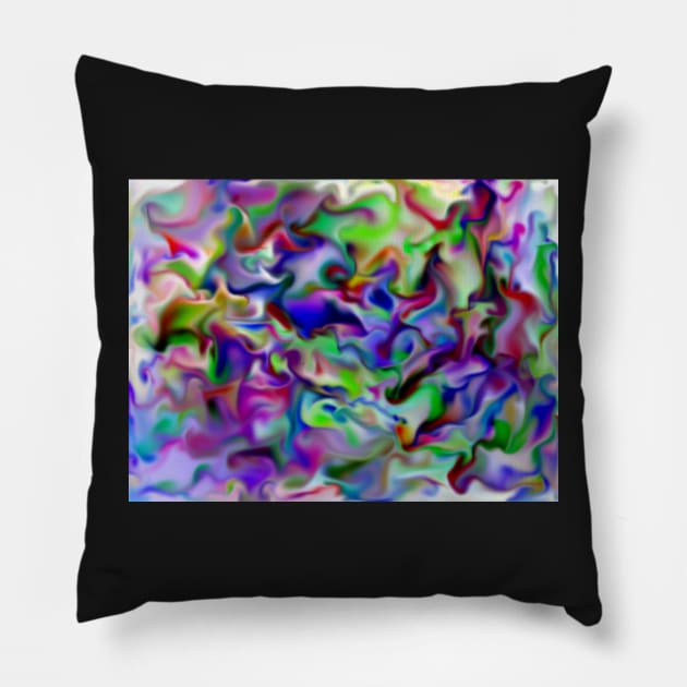 Acid Rainbow Swirls Pillow by KirstenStar 