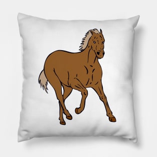 Mustang Galloping Retro Pillow