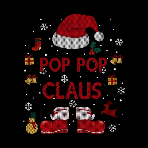 Funny Santa Costume Pop Pop Claus Xmas Pyjama Tee by calvinglory04