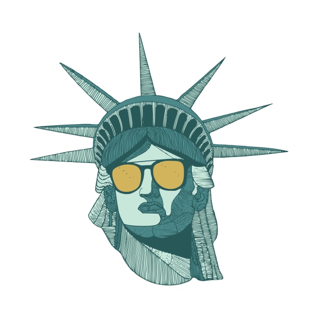 The Statue of Liberty with glasses by Shapwac12