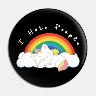 unicorn cat i hate people Pin