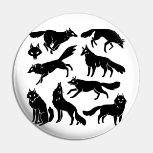 Black Wolves illustration Pin